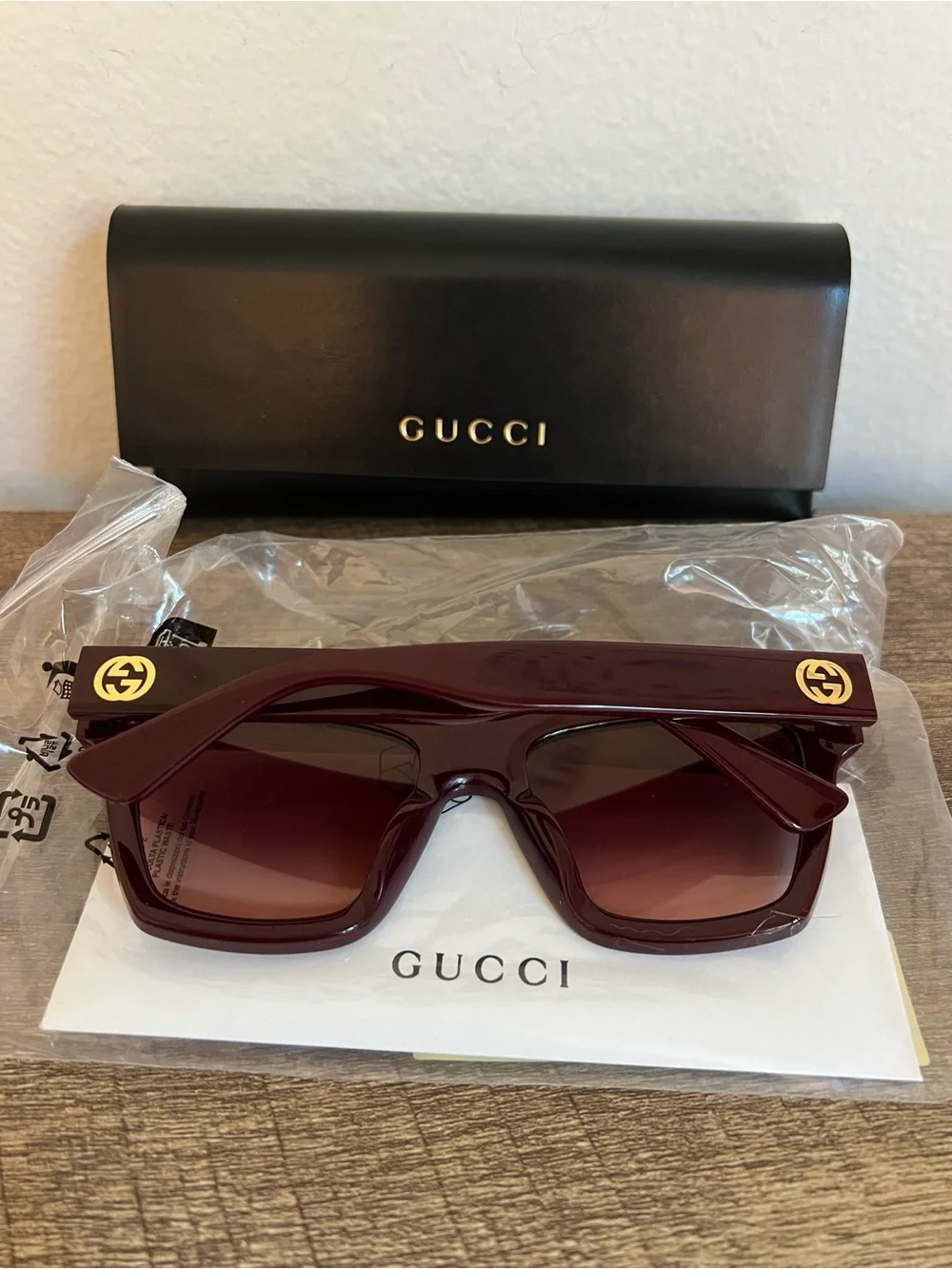 Gucci GG1714S-003 Burgundy Cat-Eye 54mm Sunglasses